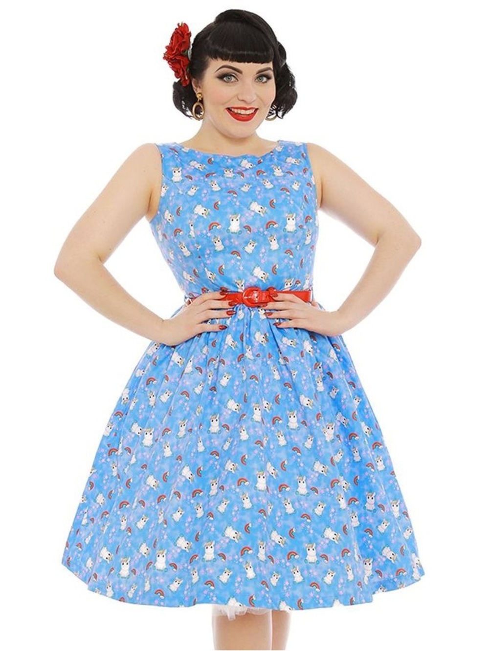 Lindy Bop Audrey Dress in Baby Unicorn Print - Size 10